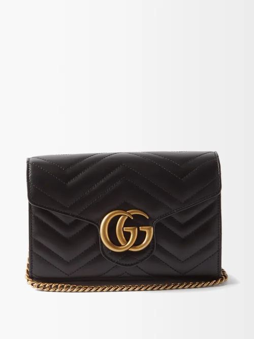 GG Marmont Mini Quilted-leather Cross-body Bag - Womens - Black