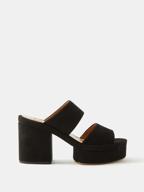 Odina 65 Suede Platform Sandals - Womens - Black