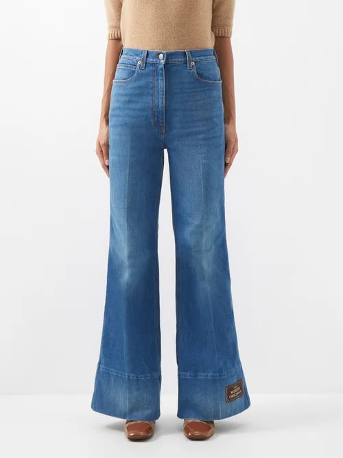 High-rise Flared Jeans - Womens - Blue