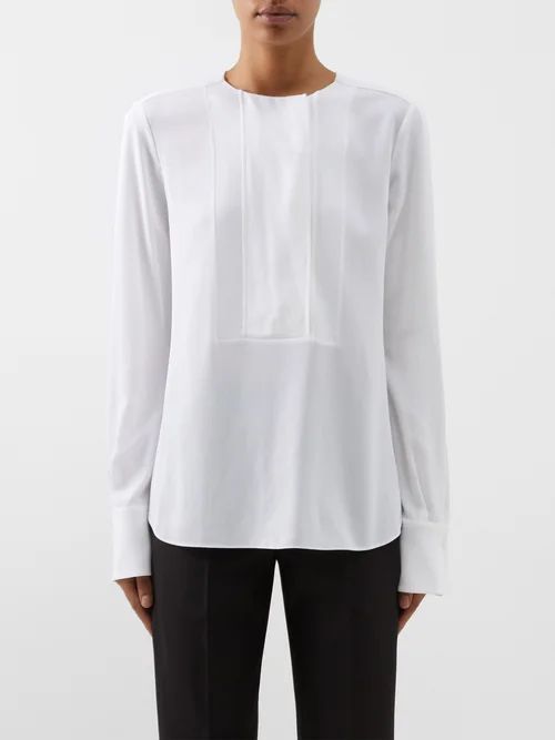 Panelled Crepe Blouse - Womens - White