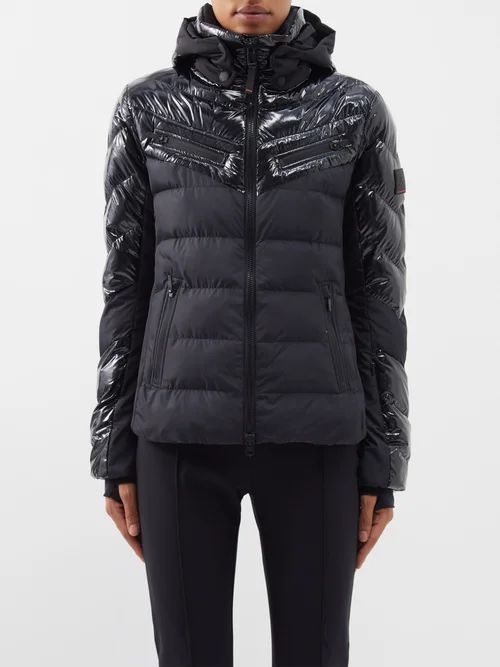 Farina3 Hooded Quilted Ski Jacket - Womens - Black