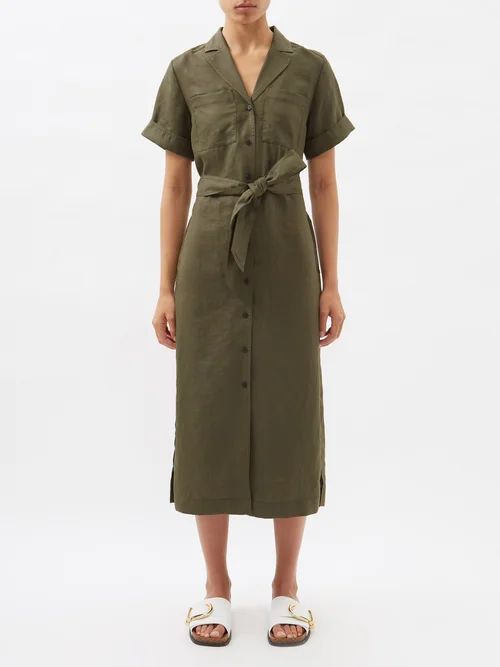Lennox Belted Shirt Dress - Womens - Khaki