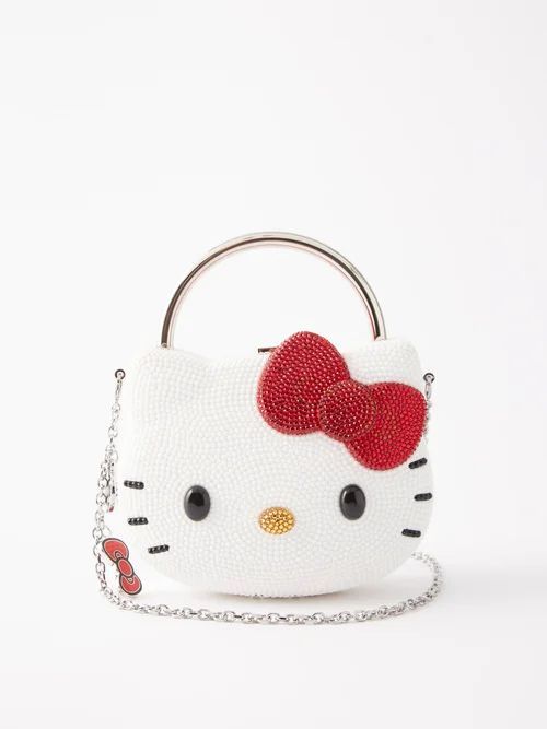 X Hello Kitty Crystal-embellished Clutch Bag - Womens - White Multi