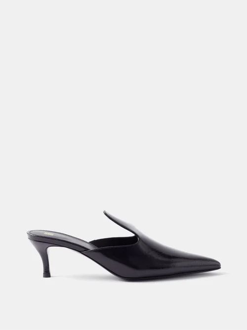 The Pencil 50 Patent-leather Mules - Womens - Black