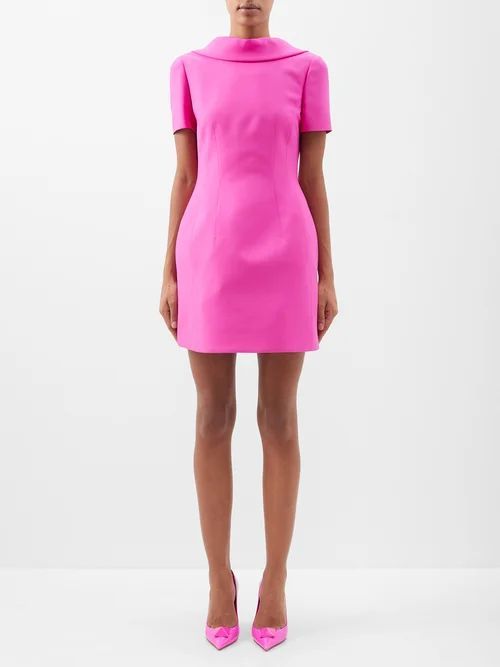Open-back Crepe Mini Dress - Womens - Pink