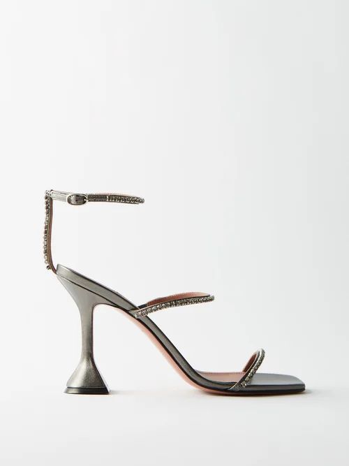Gilda 95 Crystal-embellished Sandals - Womens - Black Silver