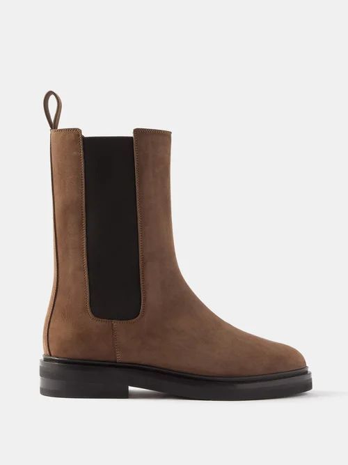 Nubuck-leather Chelsea Boots - Womens - Brown