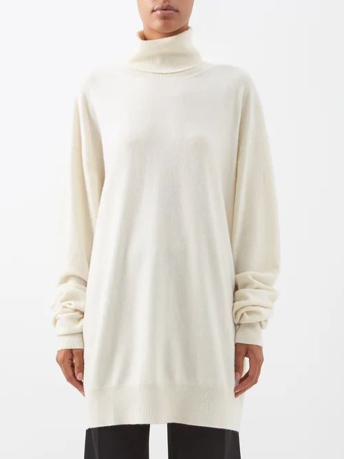 Responsible Cashmere-blend Roll-neck Sweater - Womens - Ivory