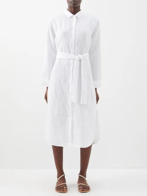 Dania Linen Shirt Dress - Womens - White