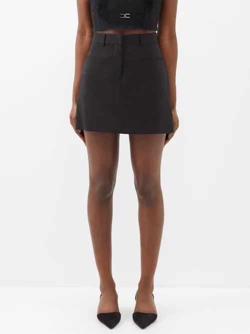 Zola Tailored Wool-blend Mini Skirt - Womens - Black