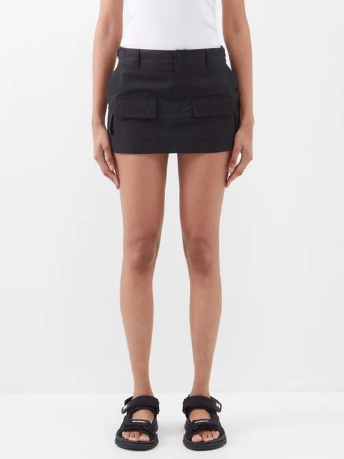 Wardrobe. nyc - Cargo-pocket Ripstop-cotton Mini Skirt - Womens - Black