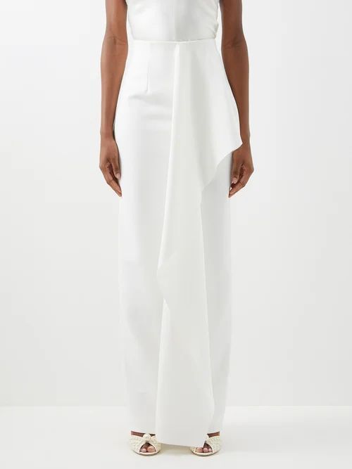 Korresia Waterfall Crepe Maxi Skirt - Womens - Ivory
