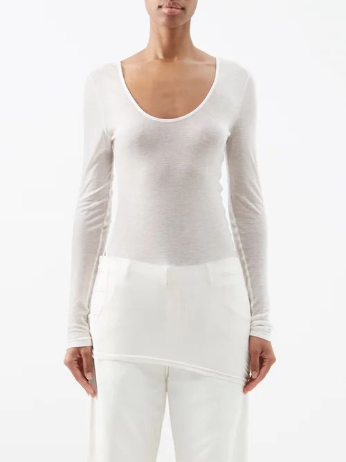 Folded Cutout Knit Top - Womens - Off White