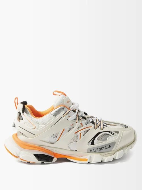 Track Panelled Trainers - Womens - Orange White