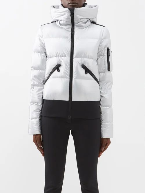 Bombardino Hooded Quilted Down Ski Jacket - Womens - Silver