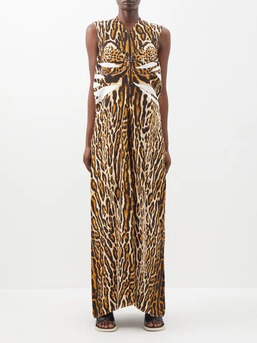 Leopard-print Crepe Dress - Womens - Leopard