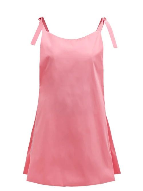 Ruby Tie-fastening Straps Taffeta Dress - Womens - Pink