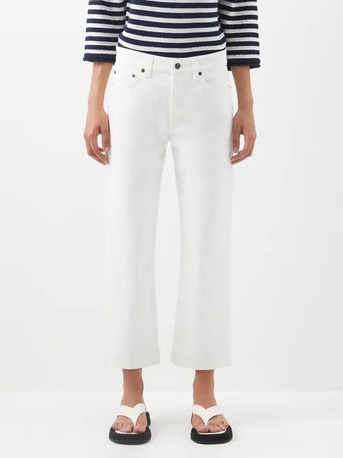 Lesley Cropped Straight-leg Jeans - Womens - White