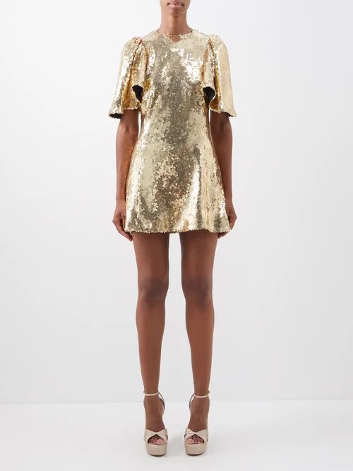 The Mini Night Tremors Sequinned Dress - Womens - Gold