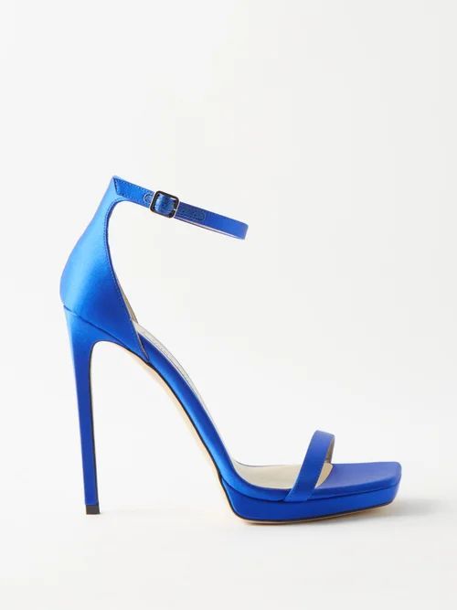 Alva 120 Satin Sandals - Womens - Blue