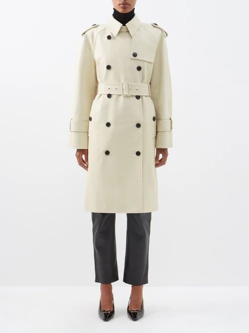 Spellman Belted Leather Trench Coat - Womens - Ivory