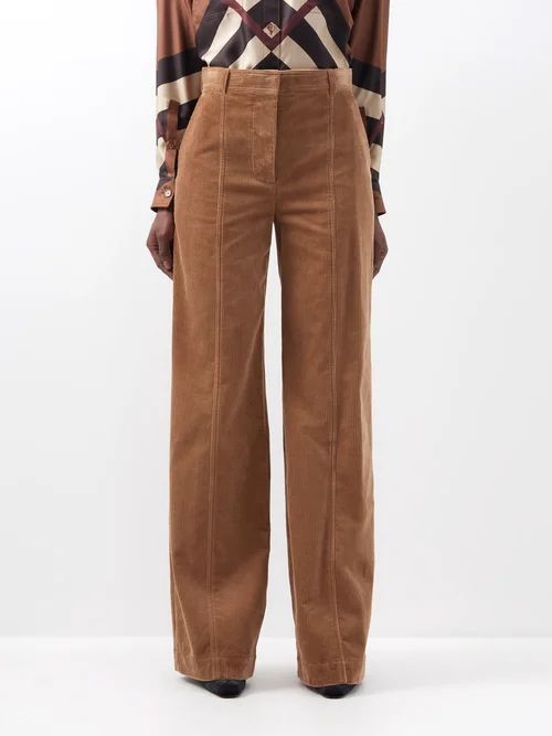Blakey Wide-leg Cotton Corduroy Trousers - Womens - Camel