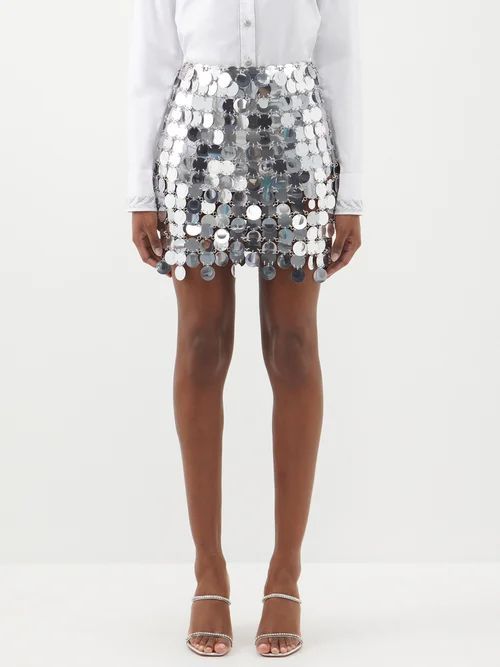 Chainmail Mini Skirt - Womens - Silver