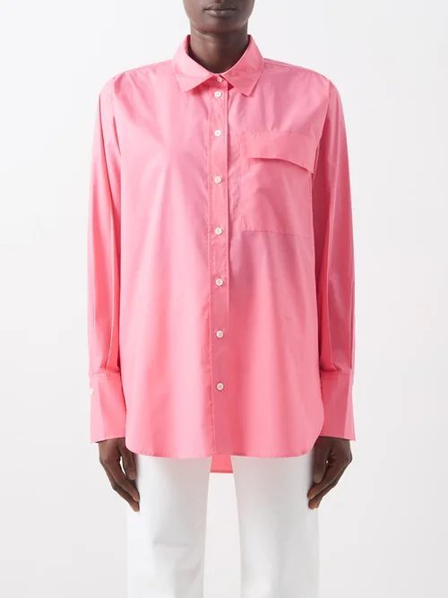 The Oversized Organic-cotton Shirt - Womens - Pink