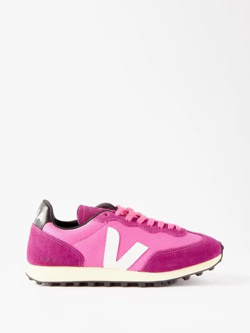Rio Branco Suede And Mesh Trainers - Womens - Pink