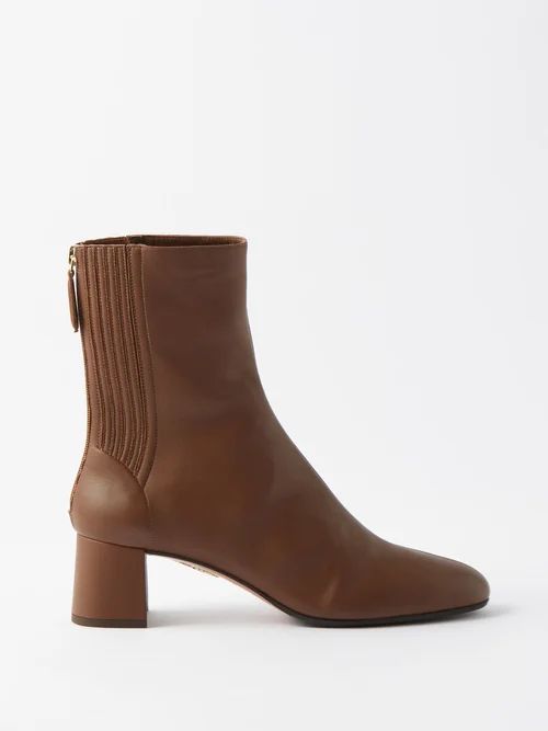 Saint Honore Bootie 50 Leather Ankle Boots - Womens - Tan