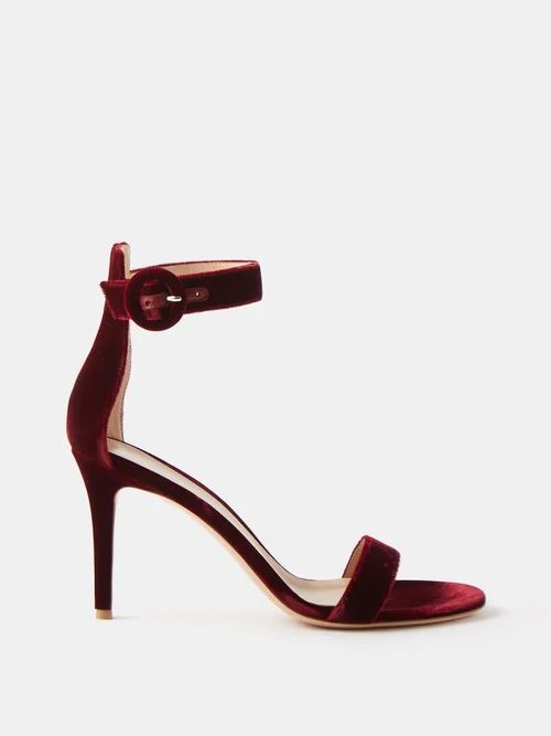 Portofino 85 Velvet Sandals - Womens - Red