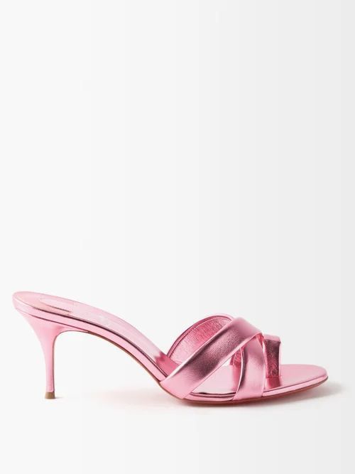 Simply Me Metallic-leather Mules - Womens - Pink
