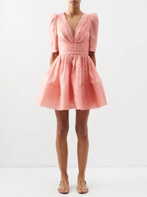Wonderland Pleated Mini Dress - Womens - Pink