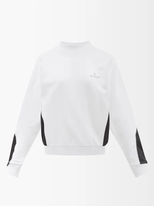 Bi-colour Cotton-jersey Sweatshirt - Womens - White Black