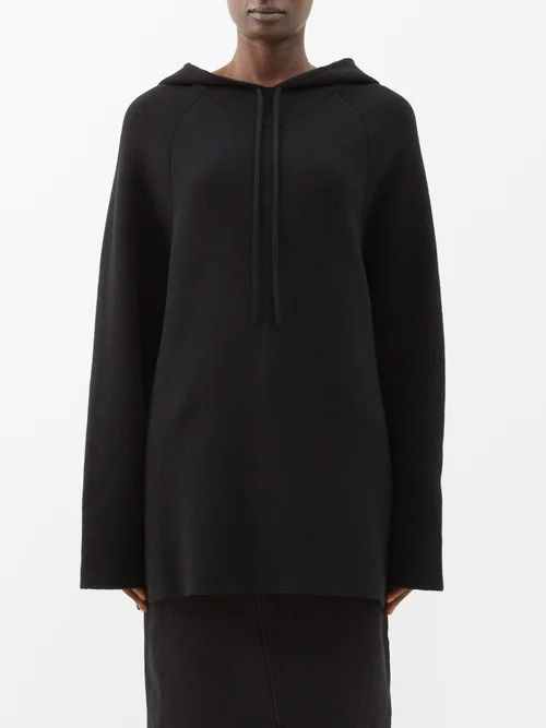 Responsible Boiled-cashmere Knit Hoodie - Womens - Black