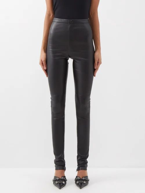 Wardrobe. nyc - Slim-leg Leather Trousers - Womens - Black