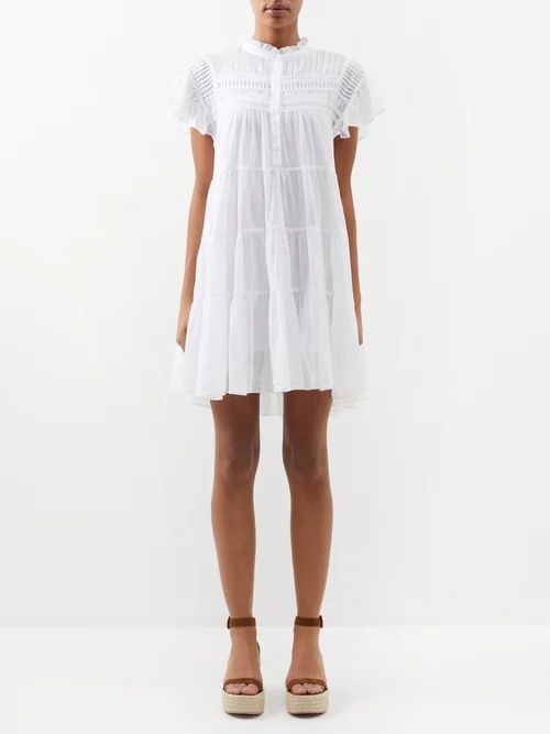 Lanikaye Pintucked Cotton-voile Mini Dress - Womens - White