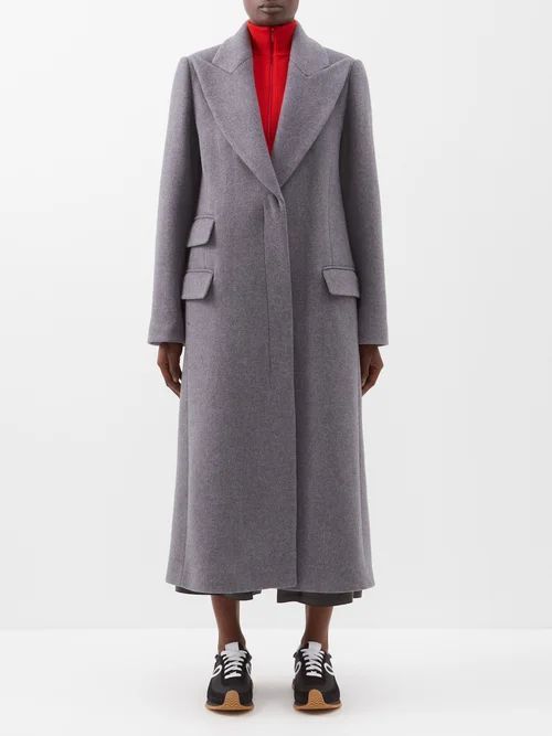 Oversized Wool-felt Coat - Womens - Grey