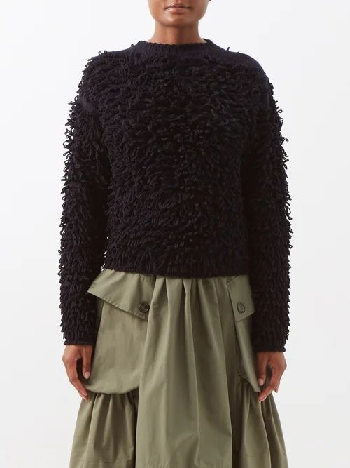 Armande Loop-knit Wool Sweater - Womens - Navy