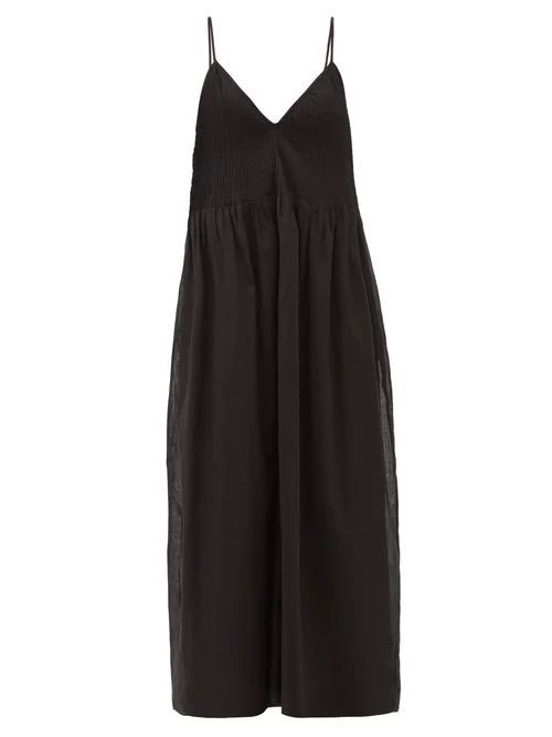 Sir - Alina Pintucked Cotton-blend Midi Dress - Womens - Black
