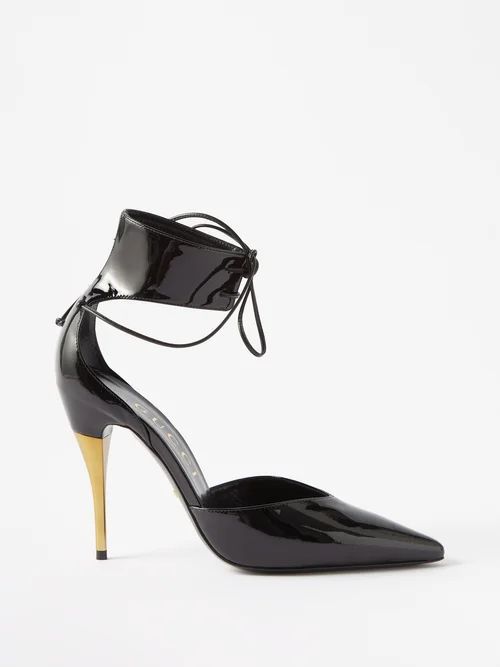 Priscilla 105 Patent-leather Sandals - Womens - Black