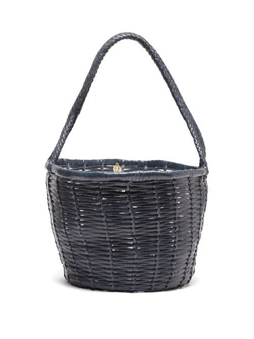 Jane Birkin Woven-leather Basket Bag - Womens - Navy