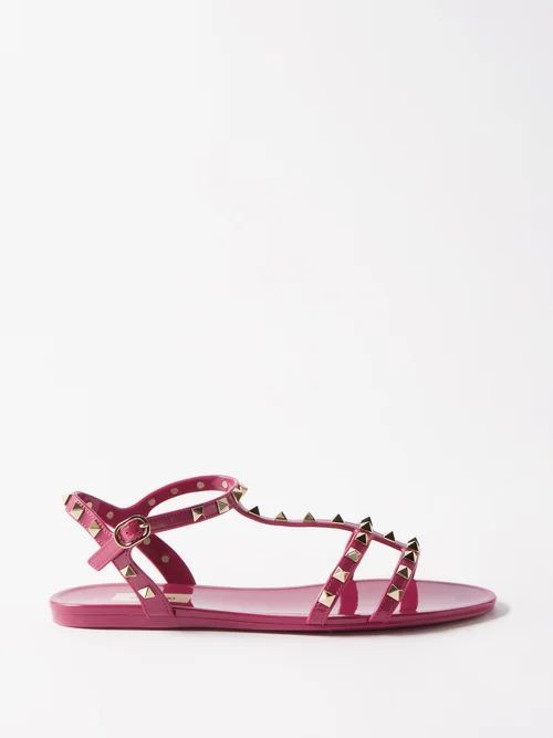Rockstud Pvc Jelly Sandals - Womens - Pink