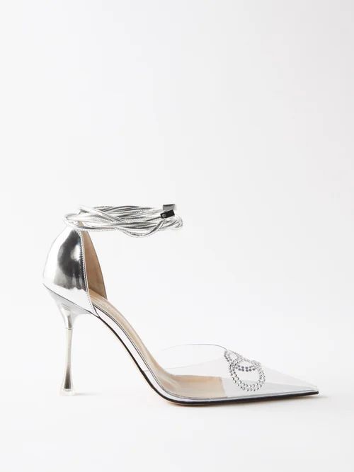 Crystal-embellished 100 Pvc & Leather Pumps - Womens - Silver