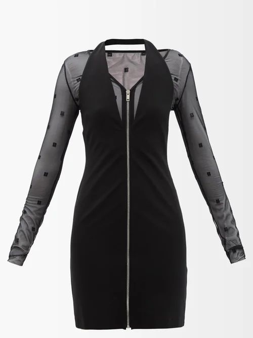 Jersey Halterneck Mini Dress - Womens - Black