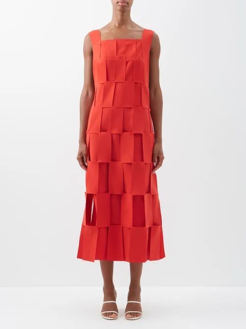 Cutout Crepe Dress - Womens - Red