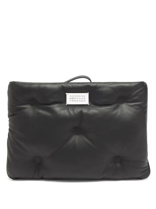Maison Margiela - Glam Slam Quilted-leather Clutch Bag - Womens - Black