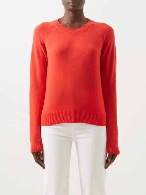 Emily Raglan-sleeve Wool-blend Sweater - Womens - Orange