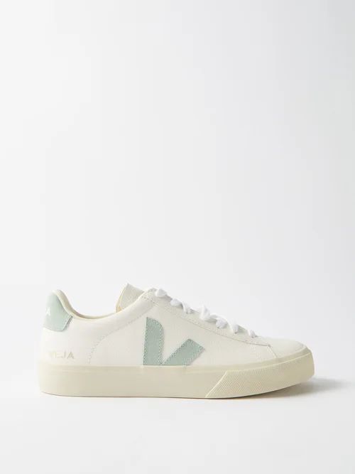 Campo Leather Trainers - Womens - Green Mint
