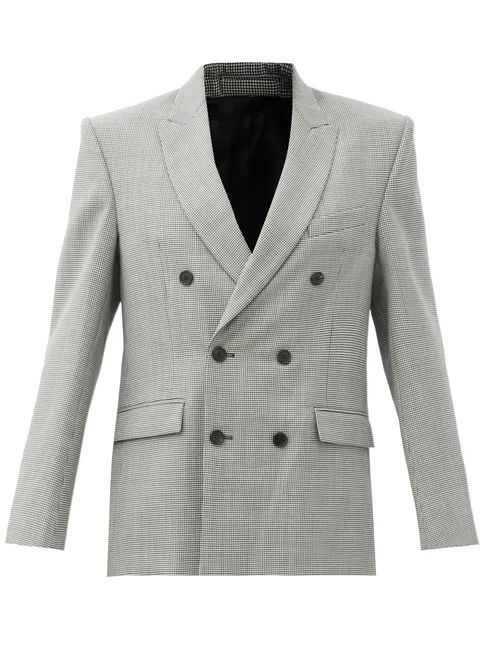 Wardrobe. nyc - Houndstooth-check Merino-wool Twill Blazer - Womens - Black White